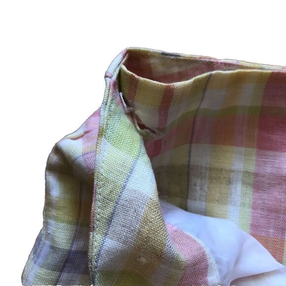 Vintage Rainbow Pastel Plaid Wrap Skirt Size XS Liz Claiborne 90s Linen - Picture 3 of 4